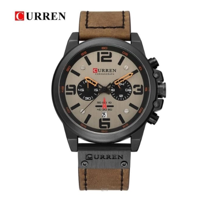 Curren Horloge Ø 47 - Met Datumaanduiding - Bruin - Kunstleer - Inclusief Horlogedoosje