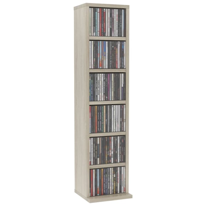 vidaXL - Cd-kast - 21x20x88 - cm - bewerkt - hout - sonoma - eikenkleurig