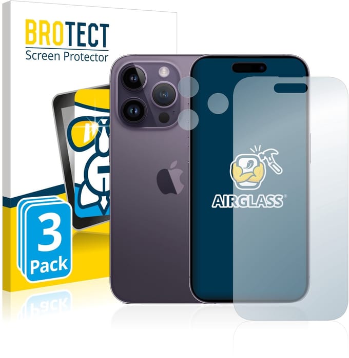 Screenprotector 3 Stuks voor Apple iPhone 14 Pro (Voor+Camera) Beschermglas transparant