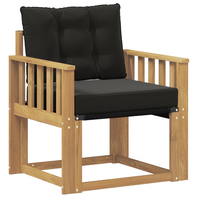vidaXL - Buitensofa - Massief - Acaciahout - en - Textilene - Wit
