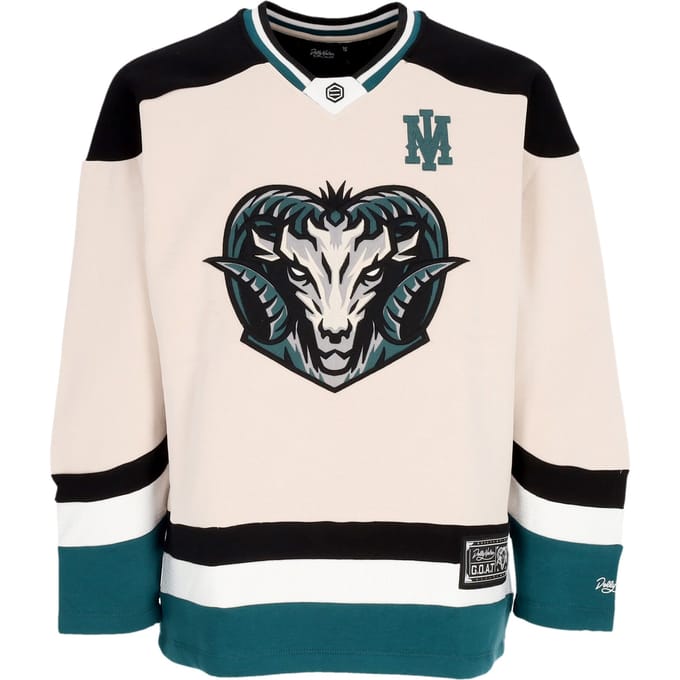 Type hockey man Goat Hockey Crewneck Beige