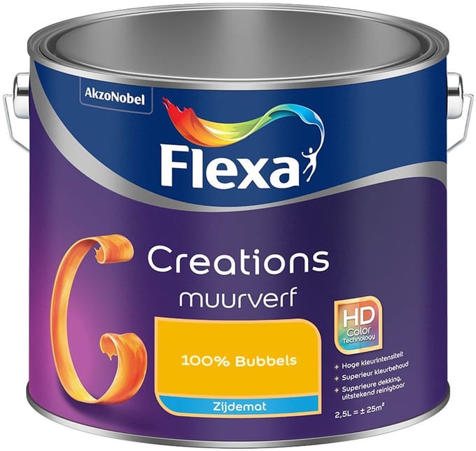 Flexa - Creations Muurverf Zijdemat - 100% Bubbels - Mengverf - 2,5 L