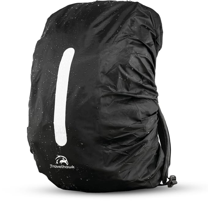 Travelhawk Regenhoes Rugzak - Waterdicht - Backpack Hoes - Reflecterend - 35-45L- Zwart