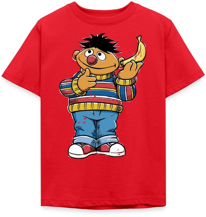 Sesamstraat Ernie Banana Telefoon T-Shirt Kinderen