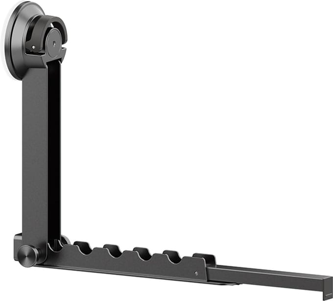 Wanddroogrek – Inklapbaar, aluminium, vacuümzuignap (grijs)