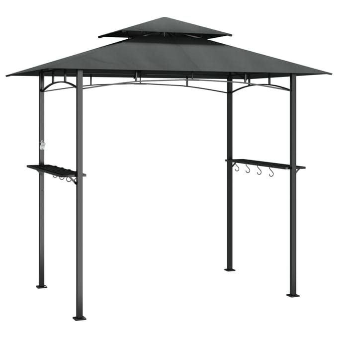 vidaXL - Barbecue-overkapping - 240x150x243 - cm - staal - antracietkleurig