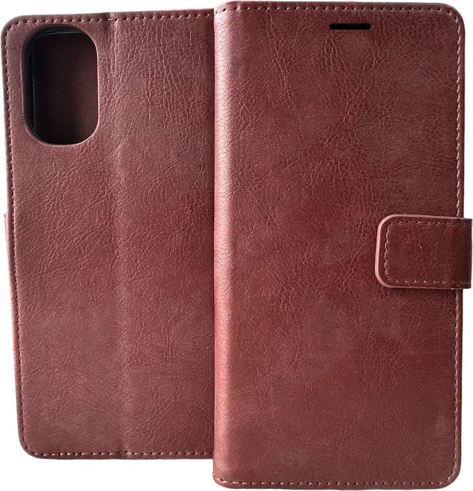 Portemonnee Bookcase Hoesje Geschikt voor: Motorola Moto E32 / E32s - Bruin