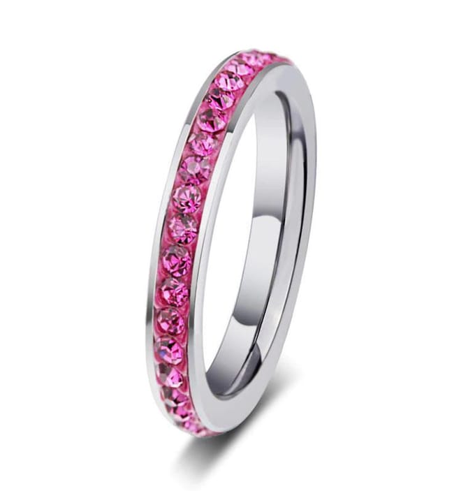Amanto Ring Erien Pink - 316 Staal - 4mm - maat 60-19mm