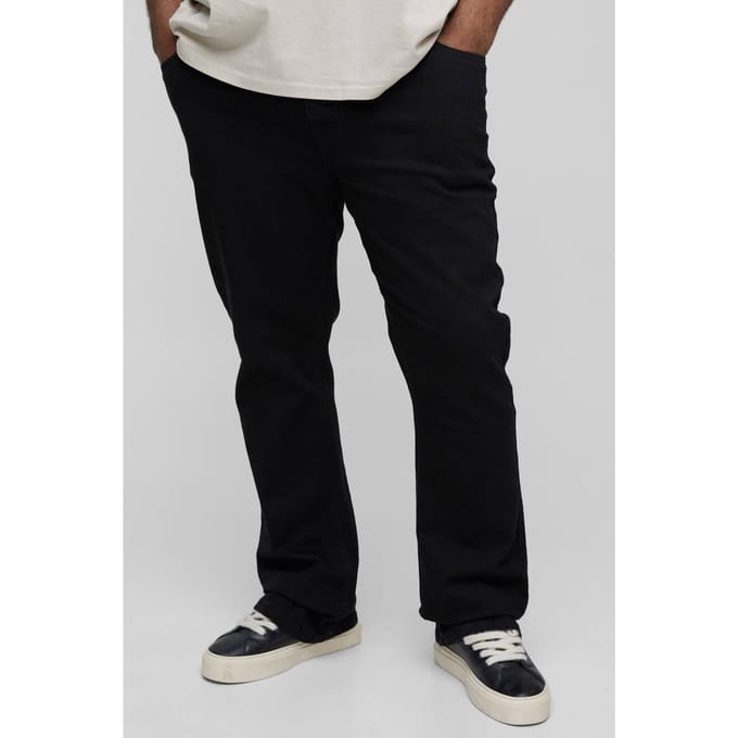 Plus Essential Skinny Flared Fit Jeans | True Black | Size 54