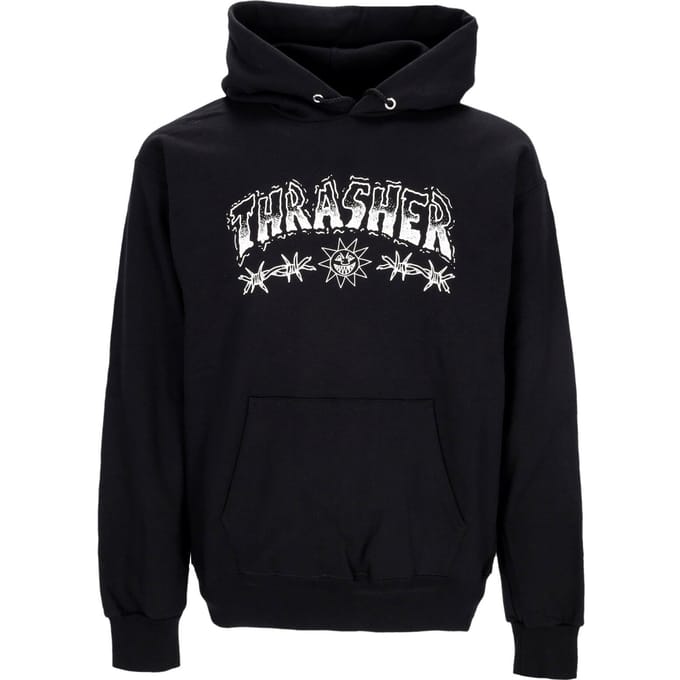 Heren hoodie met prikkeldraad zwart