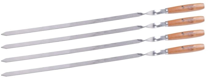 Master Grill MG134 - Barbecue Spiezen Set - RVS - 60cm - Houten Handgreep