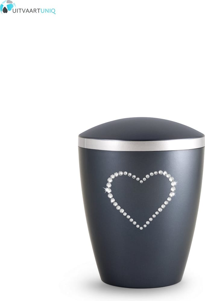 kinder urn parelmoer middernacht blauw hartje