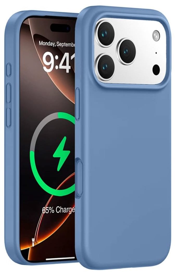 Mobiq - Siliconen Magsafe Hoesje geschikt voor iPhone 17 Pro Max - ice blue