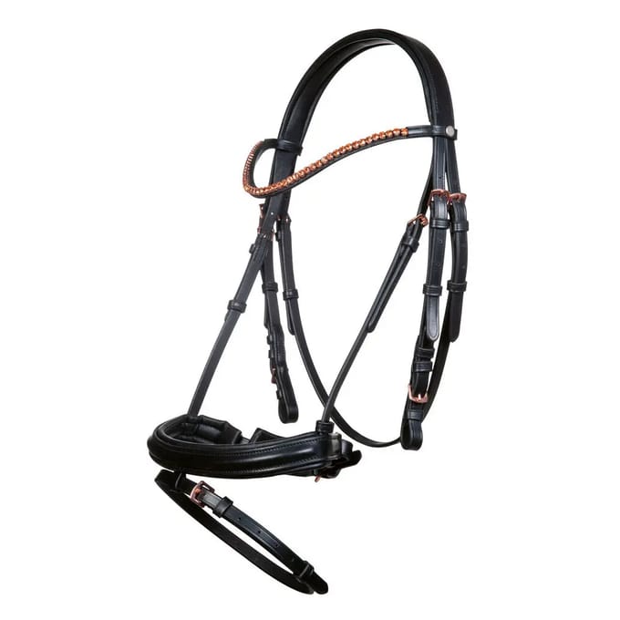 Bitloos hoofdstel voor paarden HKM Rosegold Glamour