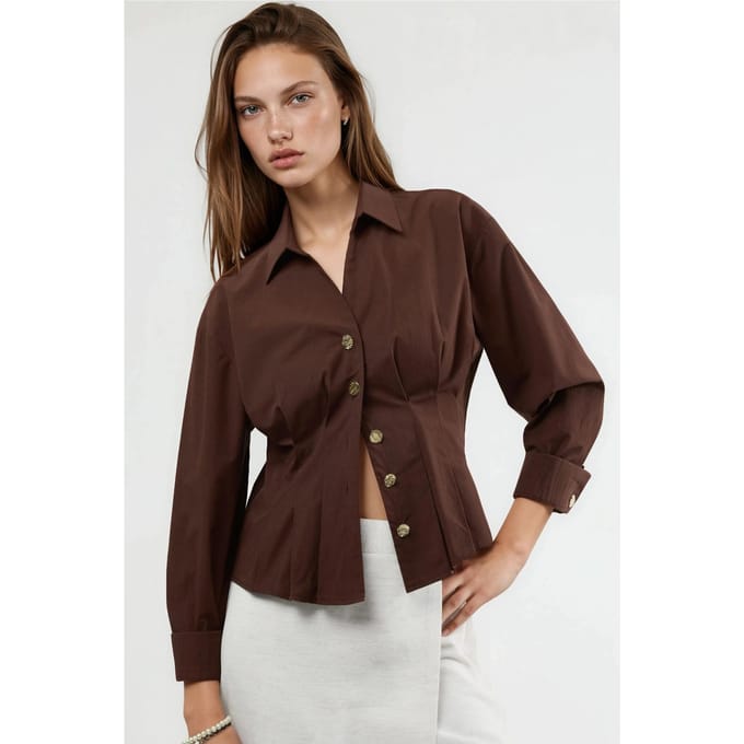 Fitted Overhemd met Lange Mouwen en Knopdetails