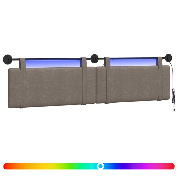 vidaXL - Hangend - hoofdbord - Grijs - Antiek - PU