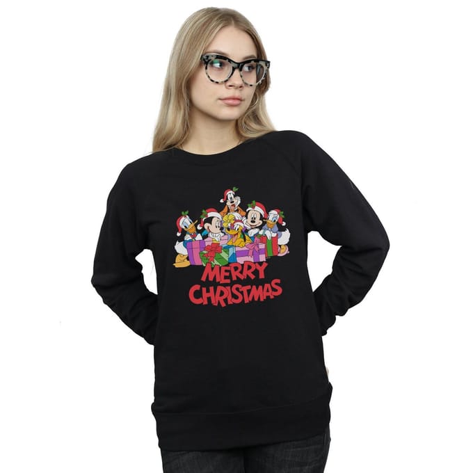 Disney Dames/Dames Mickey Mouse And Friends Kerstmis Sweatshirt (Zwart)