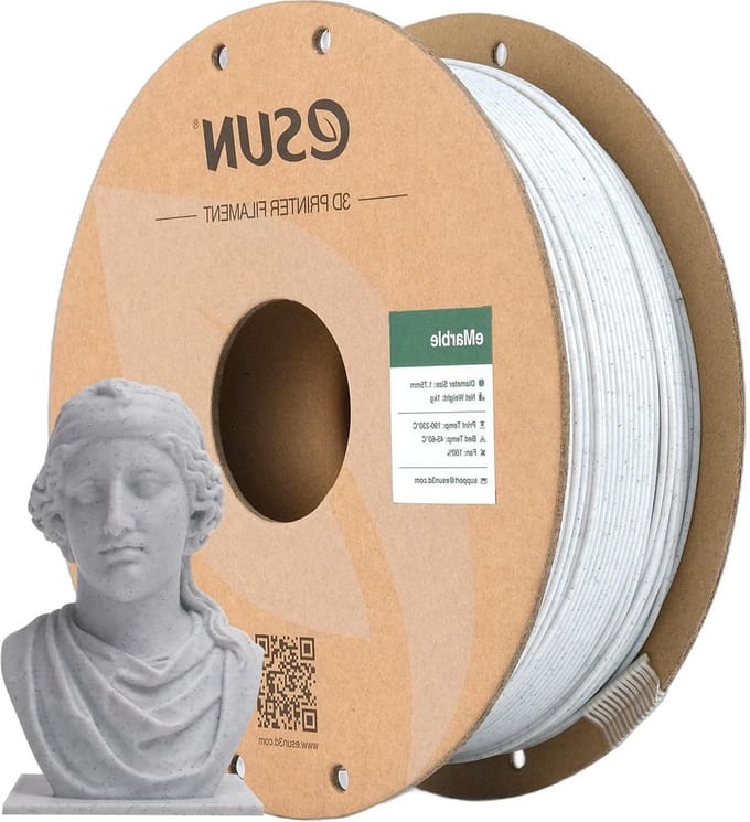 Marmer 3D Printer Gloeidraad 1.75mm Dimensionale - Nauwkeurigheid +/- 0.05mm - 1KG Spoel - Marmer Kleur