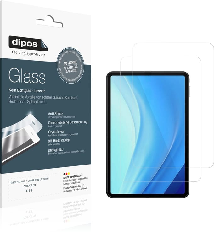 dipos – 2x Pantserfolie geschikt voor Pockam P13 | 9H Screenprotector