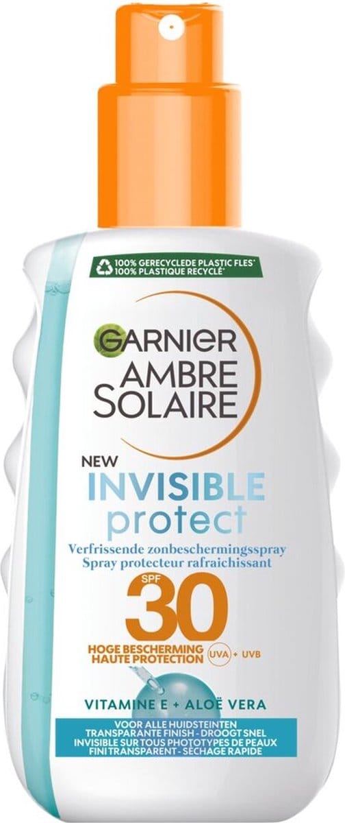 Garnier Ambre Solaire Invisible Protect Refresh Transparente Zonnebrandspray SPF 30 - Aloë Vera & Vitamine E - 200ml