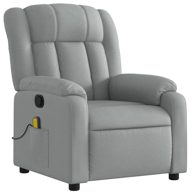 vidaXL - Massagestoel - met - lichtgrijze - stof