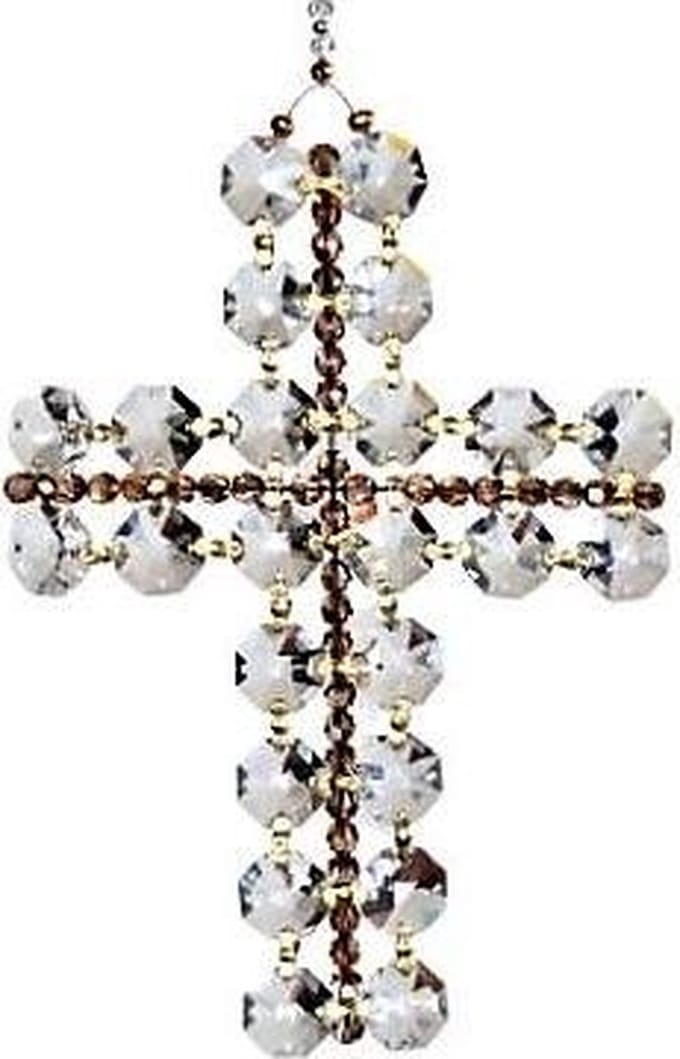 Suncatcher Raamhanger Kruis geheel uit octagon Crystallen van Swarovski