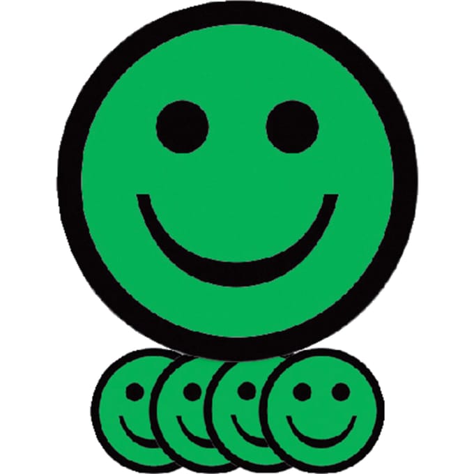 Magneet smiley 50mm emotie blij groen 5 stuks