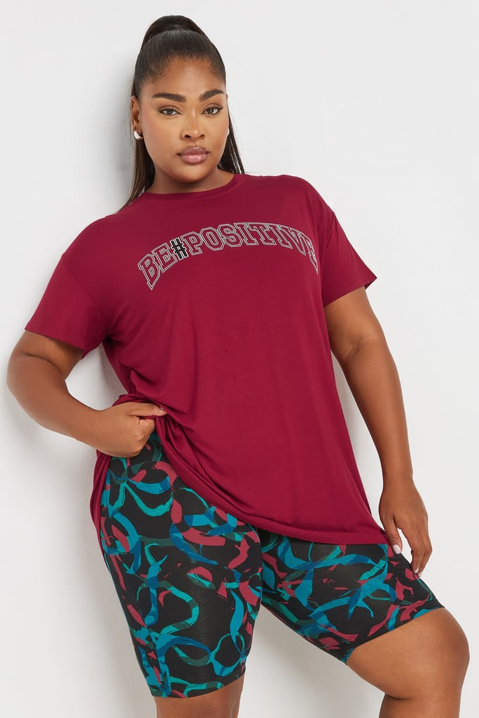 Yours Active Stretch Short Met Abstracte Print In Zwart/Blauw Size 52
