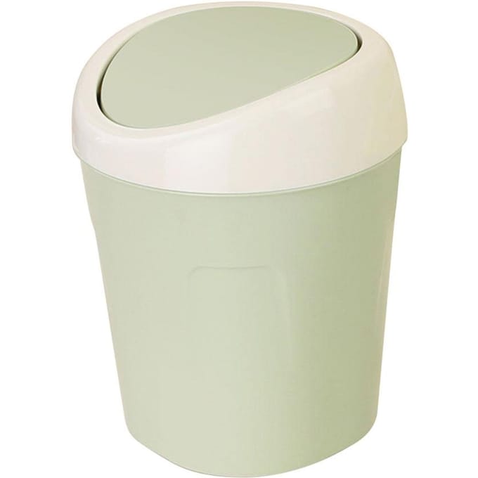 Plastic Mini Desktop Afval Prullenbak met Deksel Draagbare Tafel Opbergcontainer(Groen) groen