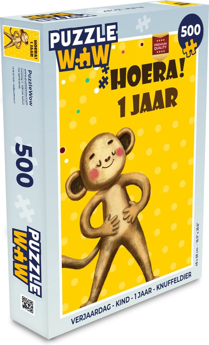 Puzzel Verjaardag - Kind - 1 jaar - Knuffeldier - Legpuzzel - Puzzel 500 stukjes