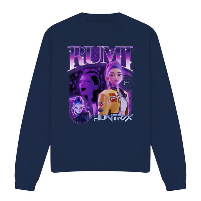 K-Pop Demon Hunters Unisex volwassen Huntr/X Rumi Bootleg Sweatshirt (Marine)
