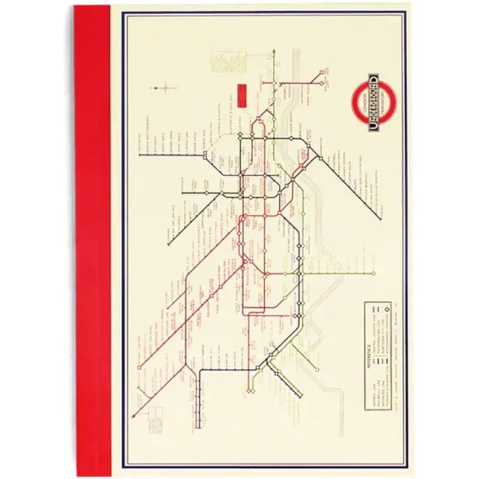 Kladblok a6 Rex London TfL Plan Métro