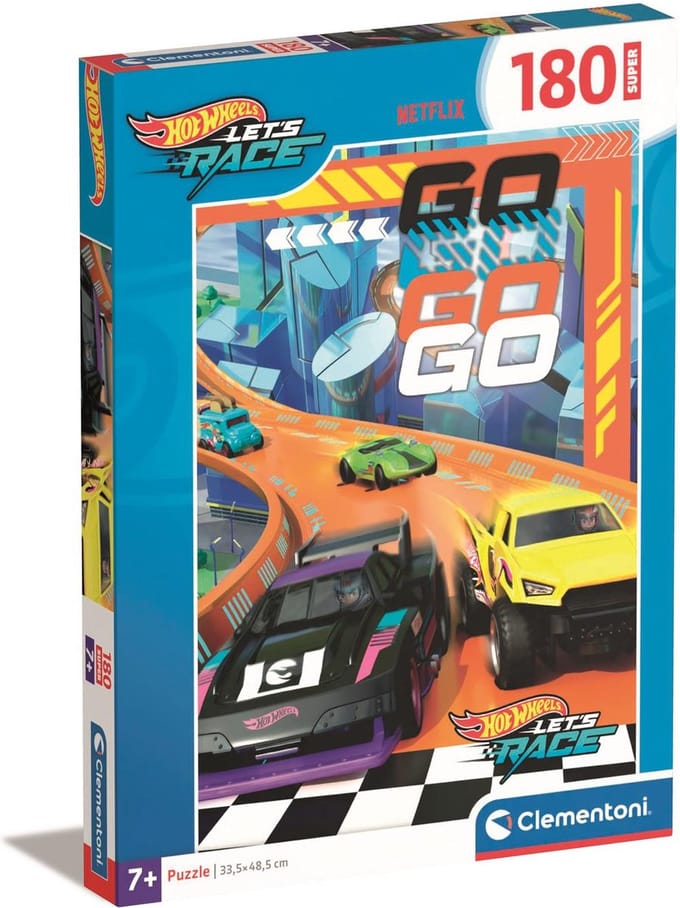 Clementoni - Kinderpuzzel - 180 Stukjes - Hot Wheels - Puzzel Vanaf 7 Jaar