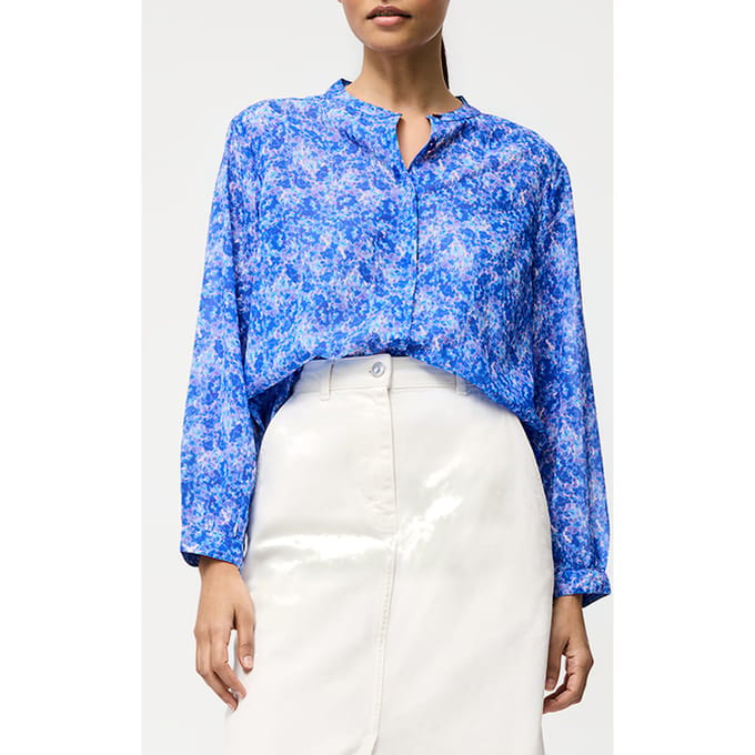 French Connection Cass Henley Button Down Top Sz18 Blue Multi Taglia: 6 | Magliette intime Outlet | Donna | Blu