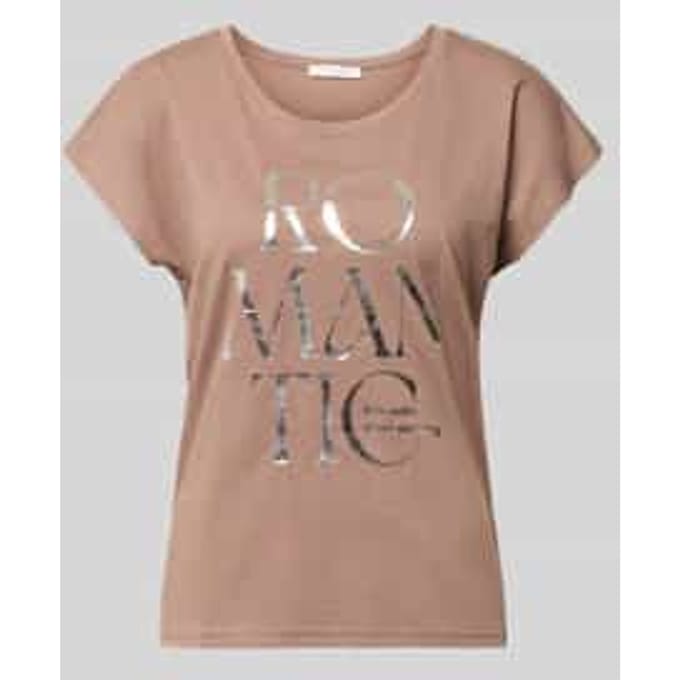regular fit T-shirt van viscosemix met statementprint