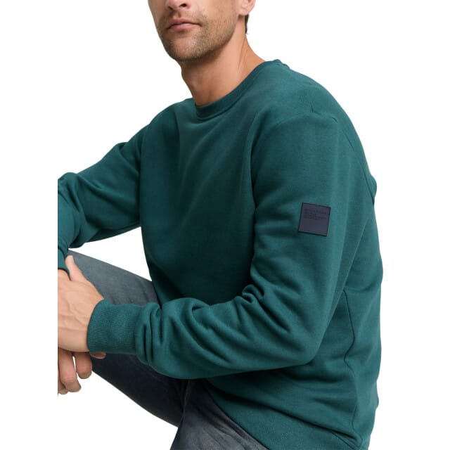 Tom Tailor - Sweater Ronde hals - Mannen - L - Groen - Katoen - 1047803
