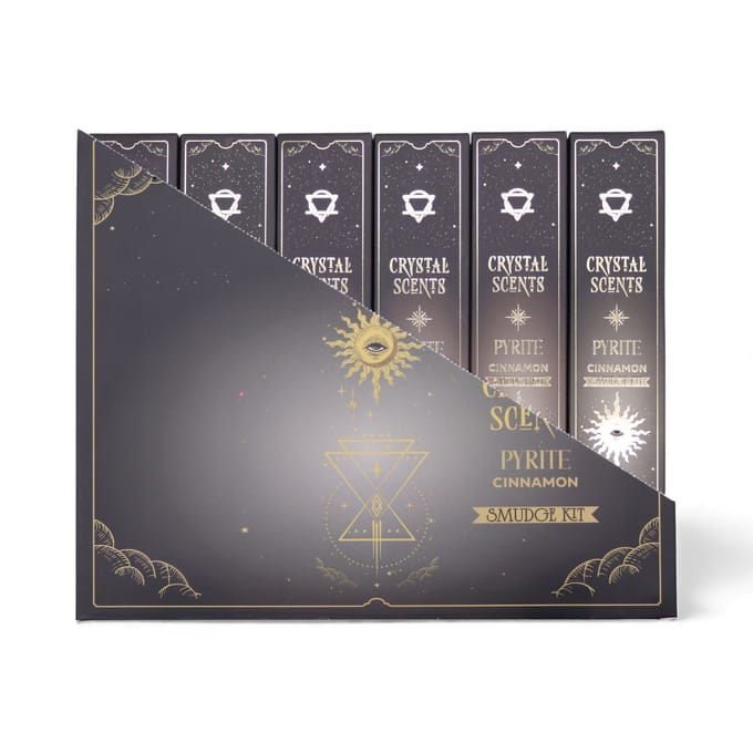 Crystal Scents Smudge Wierook Kaneel – 12 Doosjes & Pyriet