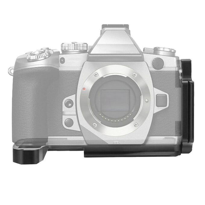 Aluminium Snelkoppelingsplaat L-beugel Verticale Opname voor Olympus E M1II EM1III gray