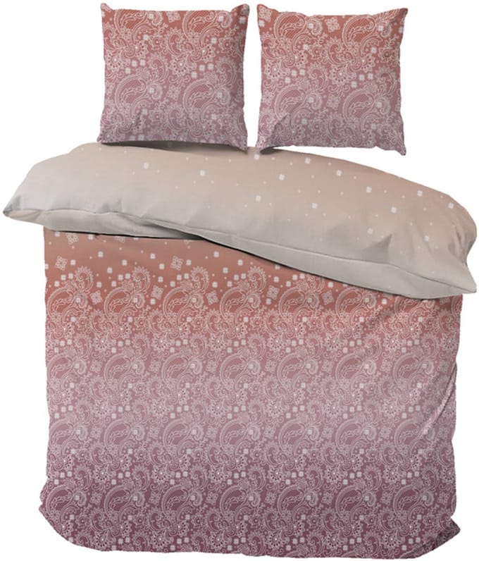 iSleep Dekbedovertrek Jack - Eenpersoons - 140x200/220 cm - Roze