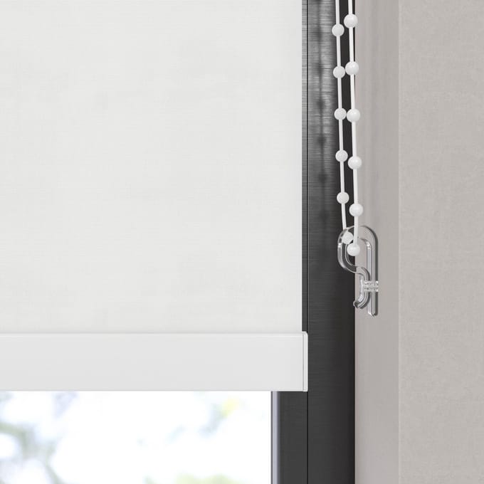 Dutchblinds Rolgordijn - verduisterend - Wit - 130x275cm - Raamdecoratie op maat
