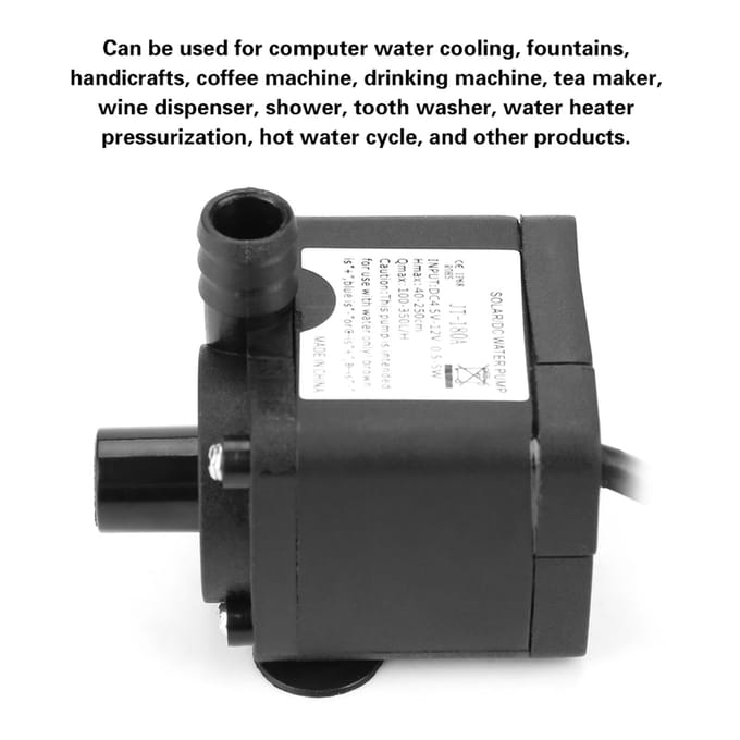 Mini DC Borstelloze Waterpomp voor Computer Waterkoeling 12V 40 graden Celsius ~100 graden Celsius