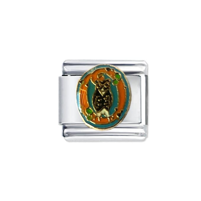 Schakel Bedel - Letter O - Fun Colours - 9mm Schakel voor Italiaanse Bedelarmband