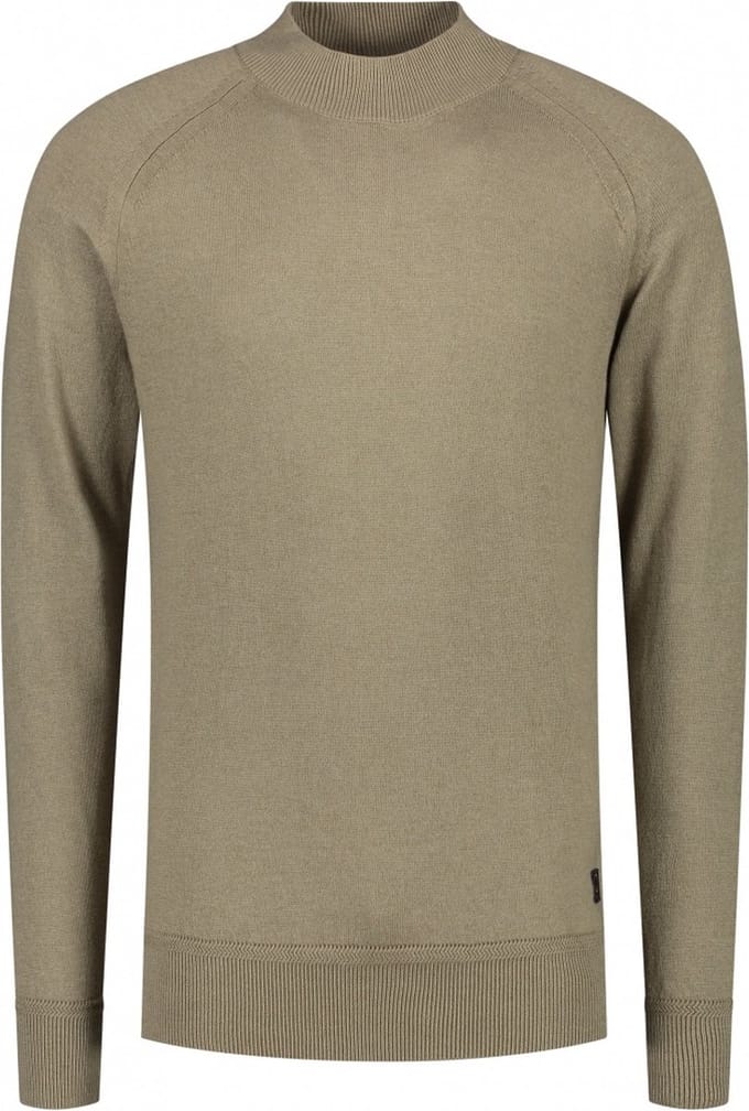 Dstrezzed Mock Neck Soft Cotton Melange Silver Sand (405538 - 257)