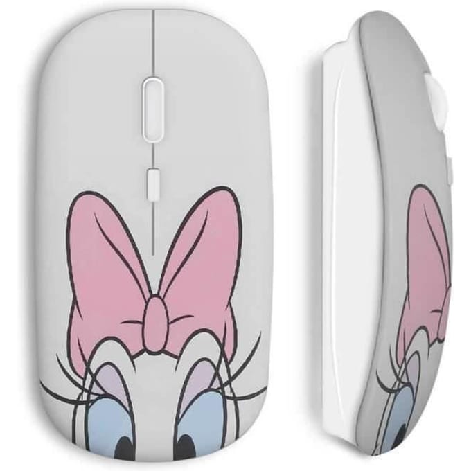 Souris Sans Fil - MANIACASE - Daisy Tete - USB Wifi - Compatible Mac et PC - Blanc