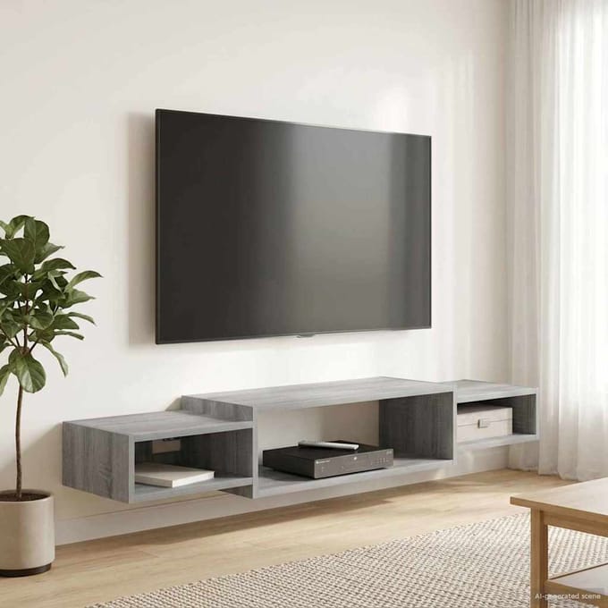 vidaXL - Wand - gemonteerd - TV - Kast - Muurmontage - Grijs - Sonoma