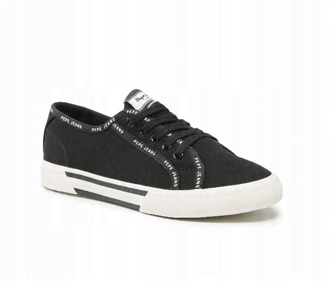 Pepe Jeans Brady Rib - Lage Sneakers - Zwart - Textiel - Maat 36