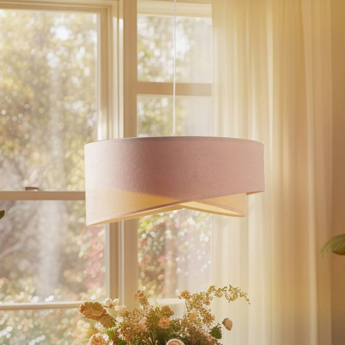 Maco Design Hanglamp Vivien, tweekleurig, crème/wit