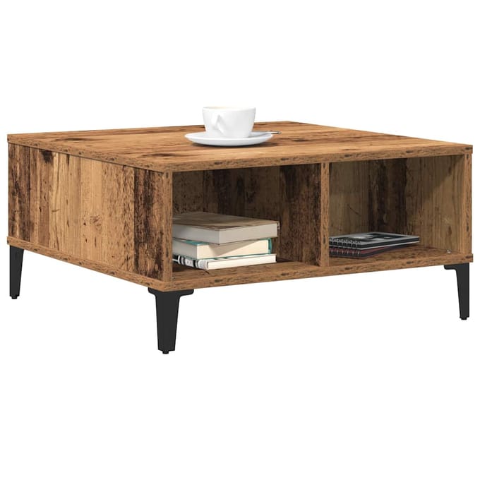 vidaXL - Salontafel - Oud - Hout - 60 - x - 60 - x - 30 - cm