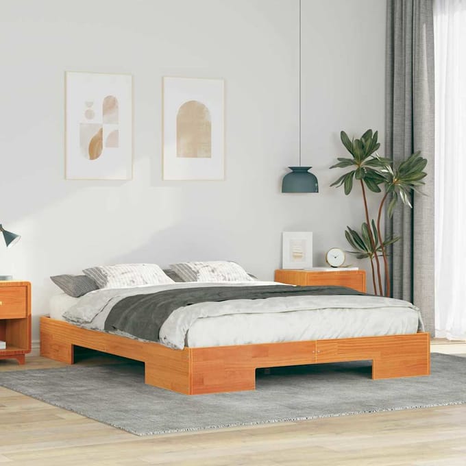 vidaXL - Bedframe - Bruin - 150 - x - 200 - cm
