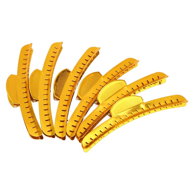 6 stuks Klauwclips ABS Antislip Dames Meisjes Haaraccessoires voor Kapper Stylist yellow